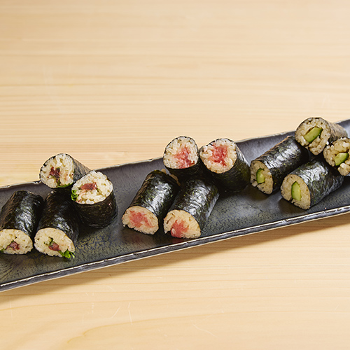 細巻き三種盛,Three kinds of thin rolls, 세 종류의 가는 김밥 모둠, 三种细卷拼盘